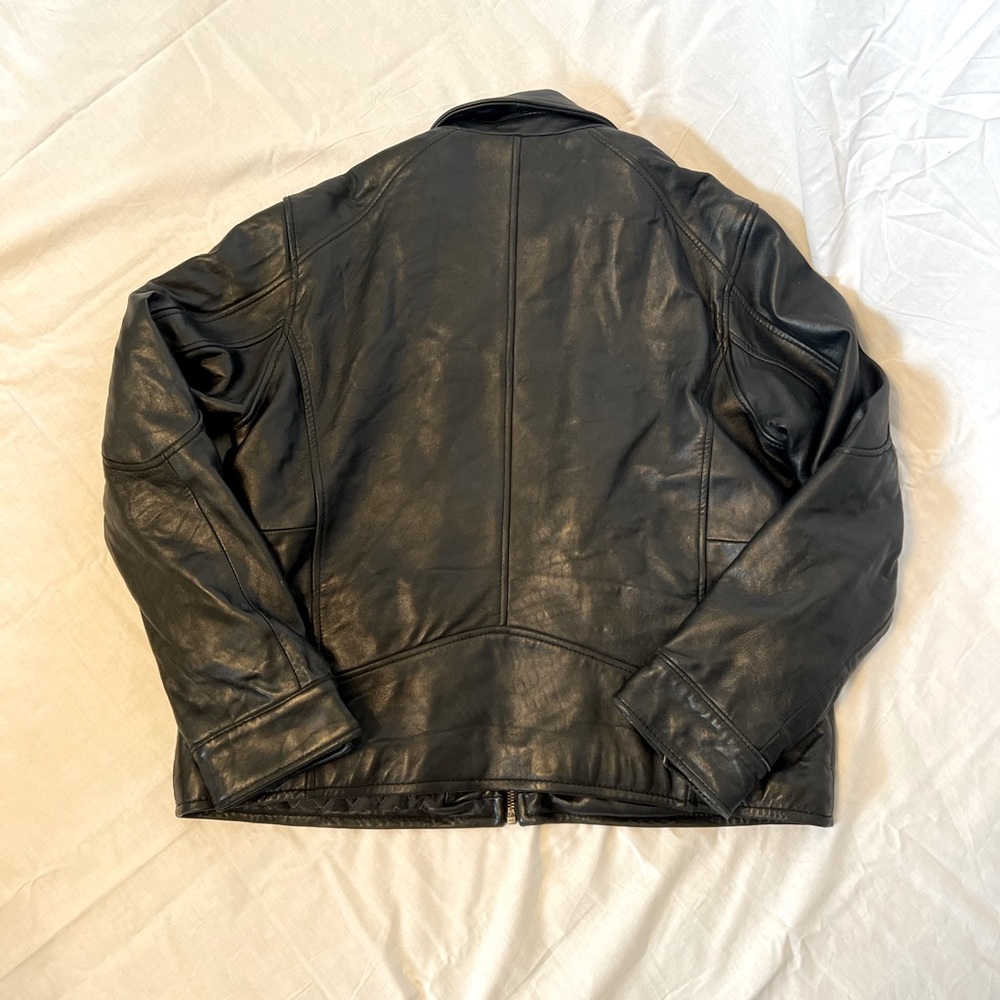 Wilsons Leather Jacket Extra Large Black Mens Full Zip Motorcycle Thinsulate - Picture 4 of 5